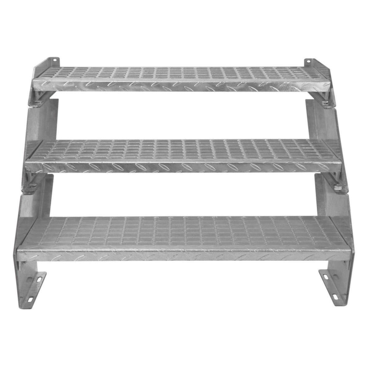 Scale in metallo aggiuntivo regolabile in altezza 90 cm Argento Acciaio zincato 2 gradini componibili Griglia resistente - 4