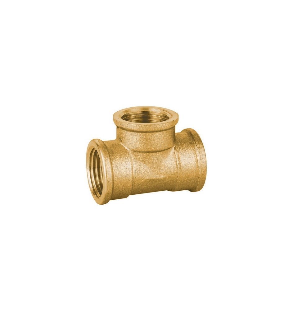Raccordo A T In Ottone 1/4 NPT - PRO-EDGE INDUSTRIAL - Per Carburante, Aria, Acqua, Olio, Gas (WOG)