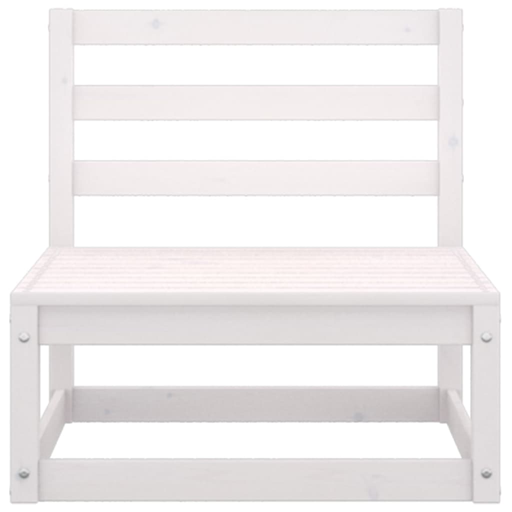 Salon bas de jardin en pin Blanc 7 personnes - 6