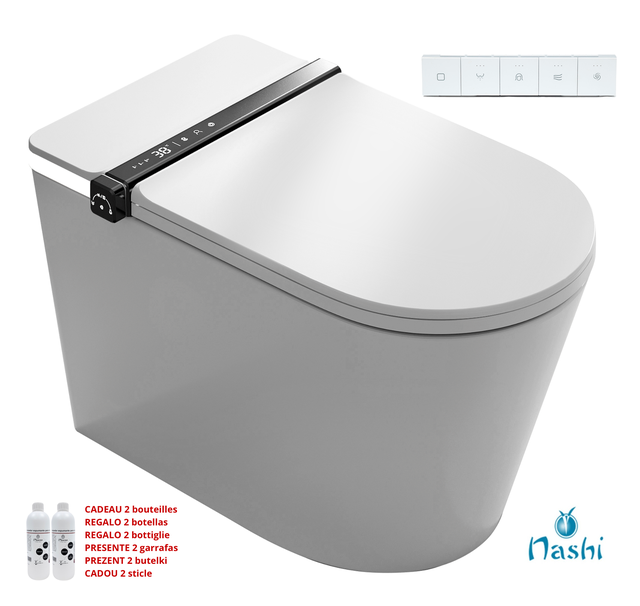 INODORO JAPONÉS WC INTELIGENTE NASHI IANNA A PARED, SECADO ULTRARÁPIDO, ANTI-OLOR, SILENCIOSO, NO NECESITA DEPÓSITO NI PRESIÓN DE AGUA