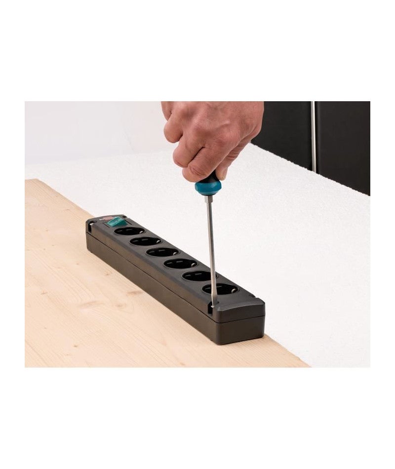 Multiprise bremounta 6 prises brennenstuhl - 3m - h05vv-f3g1.5 avec interrupteur - noir - 1150651316 - 2