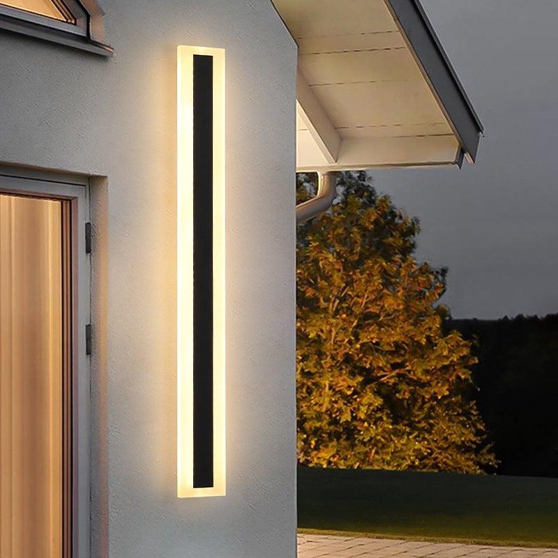 Zewnętrzna lampa ścienna 11 W, wodoodporna IP65, ciepłe białe światło 3 000 K, akrylowa, czarna, 40 cm, 110-240 V, idealna do ogrodu willi