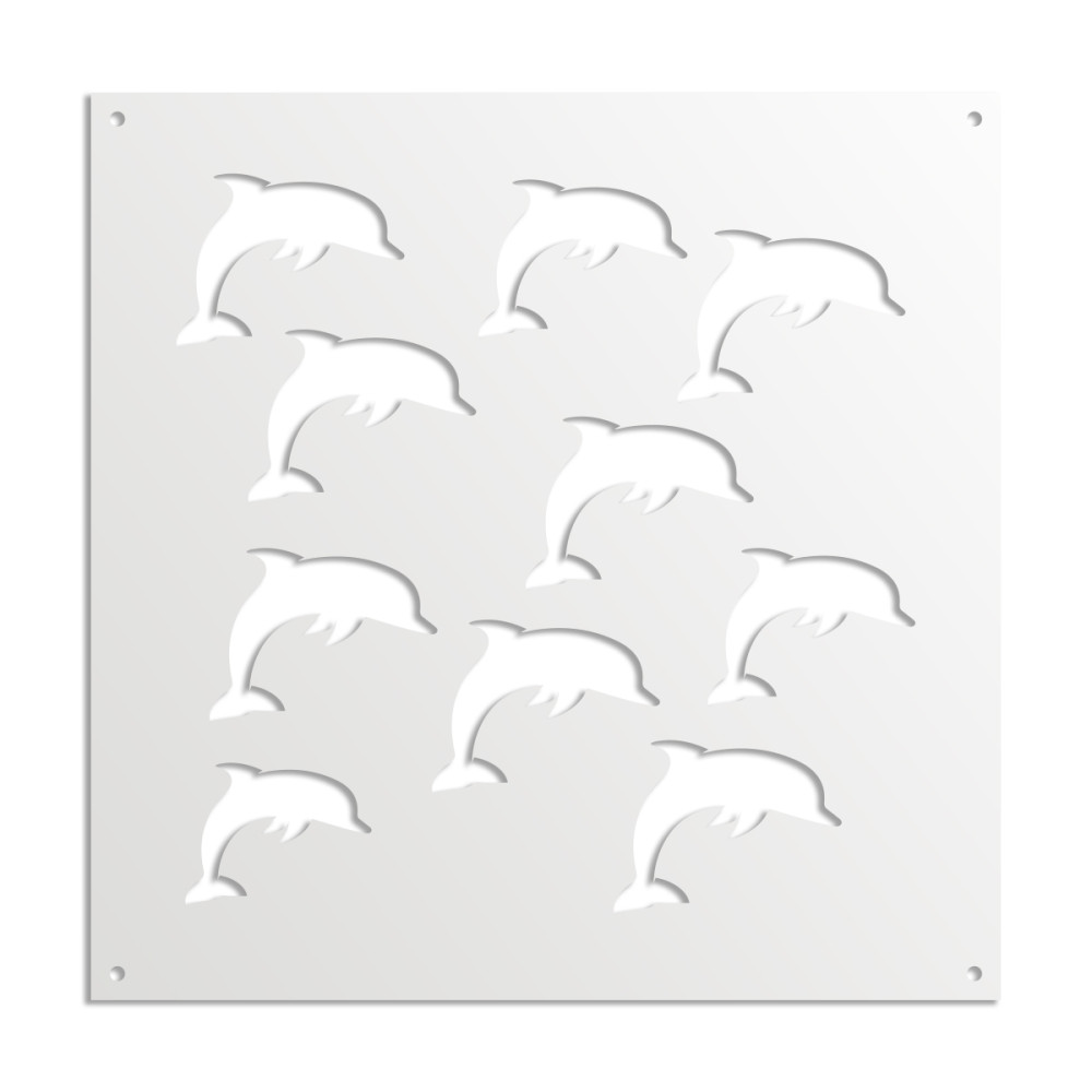 DOLPHIN - Panel perforowany z PVC - Parasol przeciwsłoneczny - Rozmiar 98x98 cm - Grubość 1 cm - Kolor BIAŁY