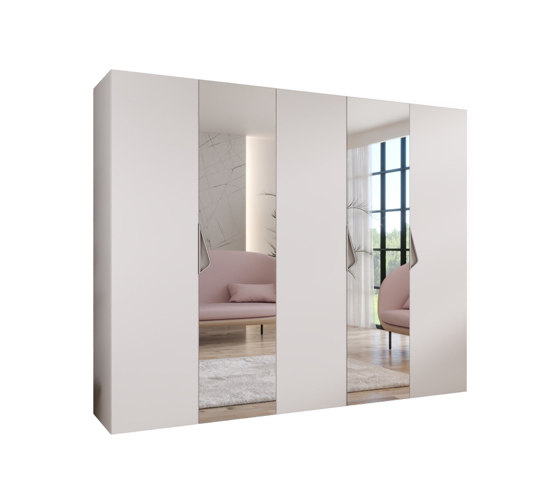 Szafa uchylna otwierana Sandi 2 250 x 52 x 202 cm biały + u. kaszmir