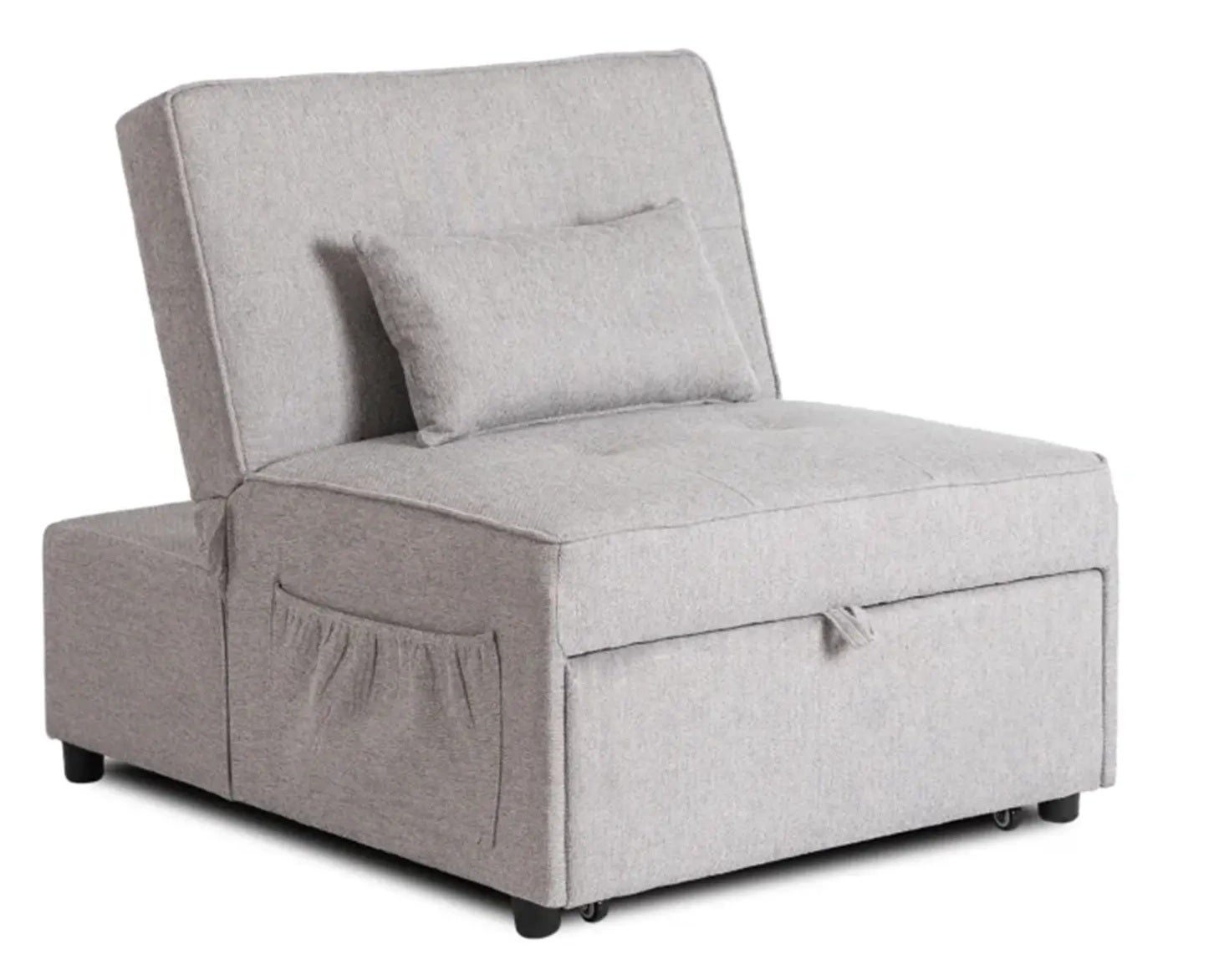 Amerykanka Fotel Rozkładany Do Spania Salonu Sofa Popiel IBERIS 80 cm