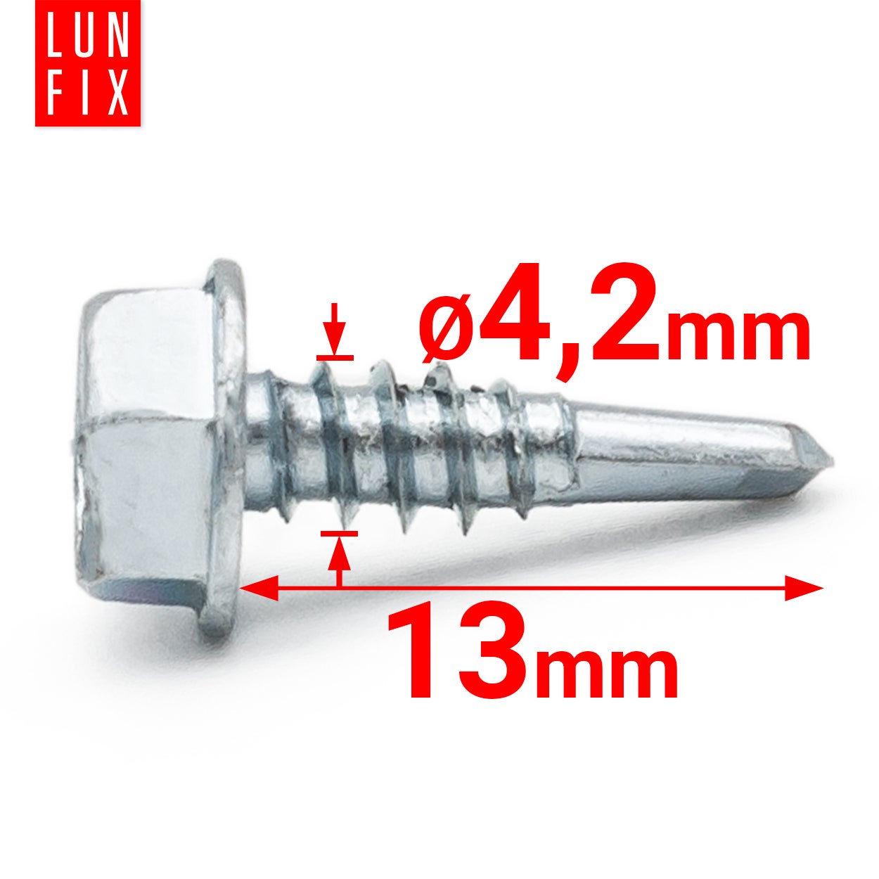 Wkręty do metalu samowiercące z łbem na klucz 4,2x13mm 1000szt. - 2