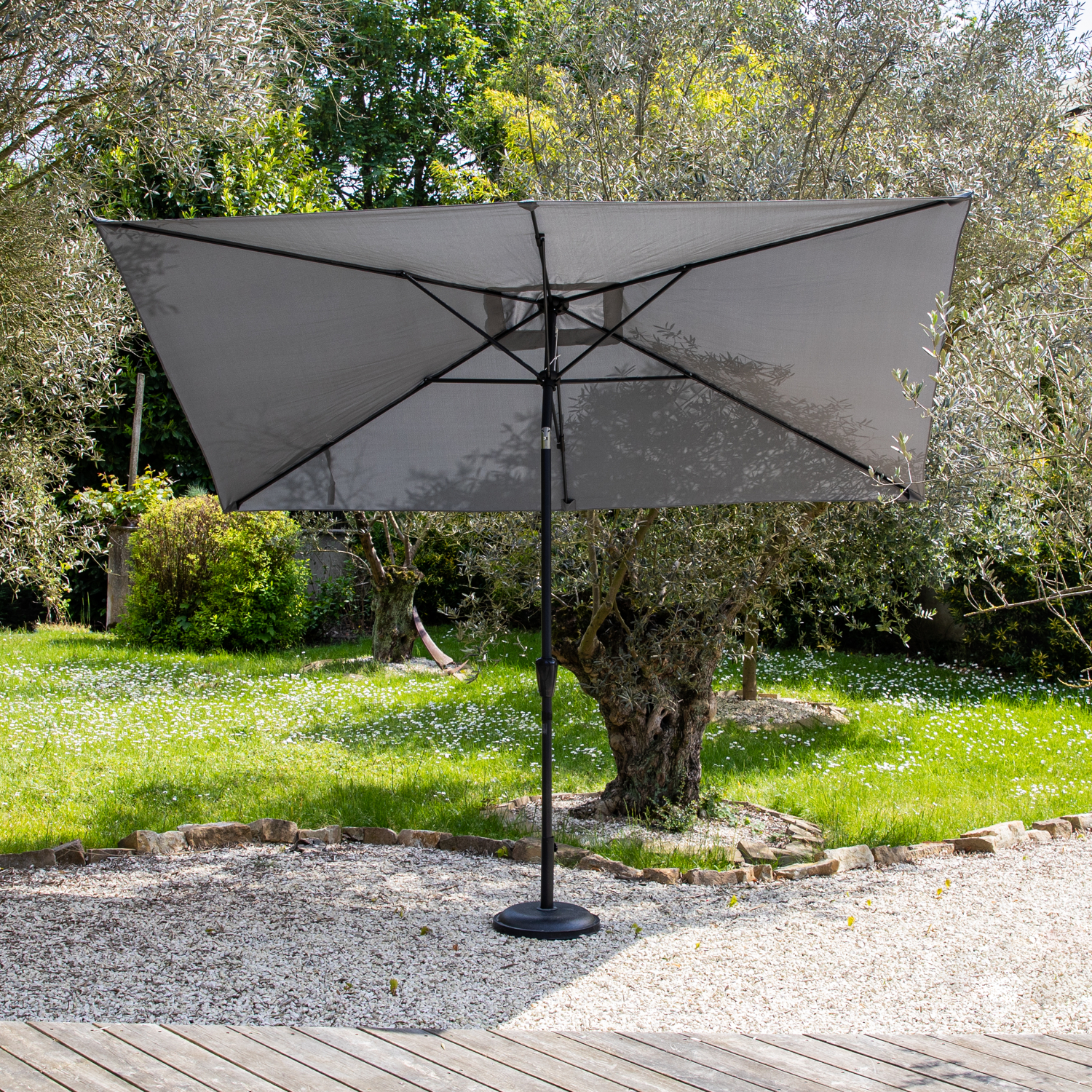 HAPUNA parasol prosty prostokątny 2x3m szary