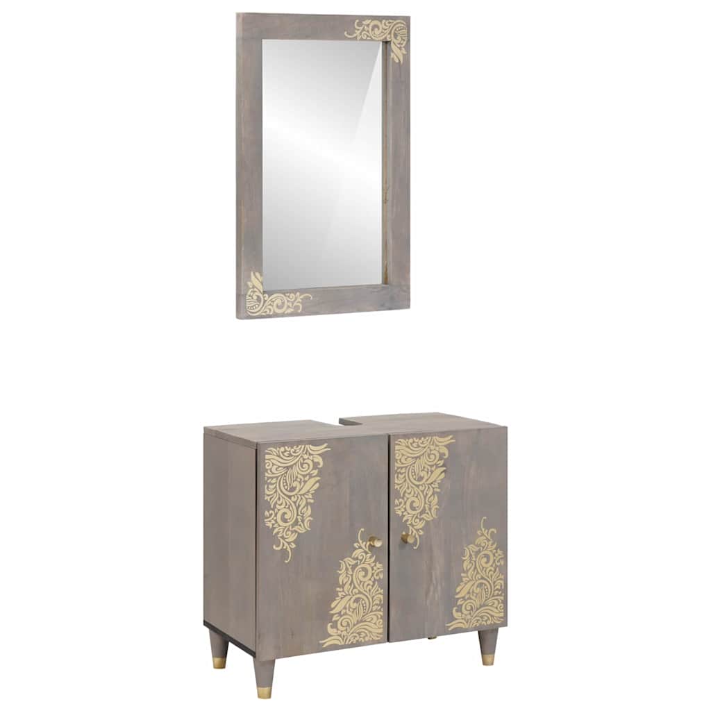 Juego de 2 piezas de muebles de baño para montaje en pared, color gris.