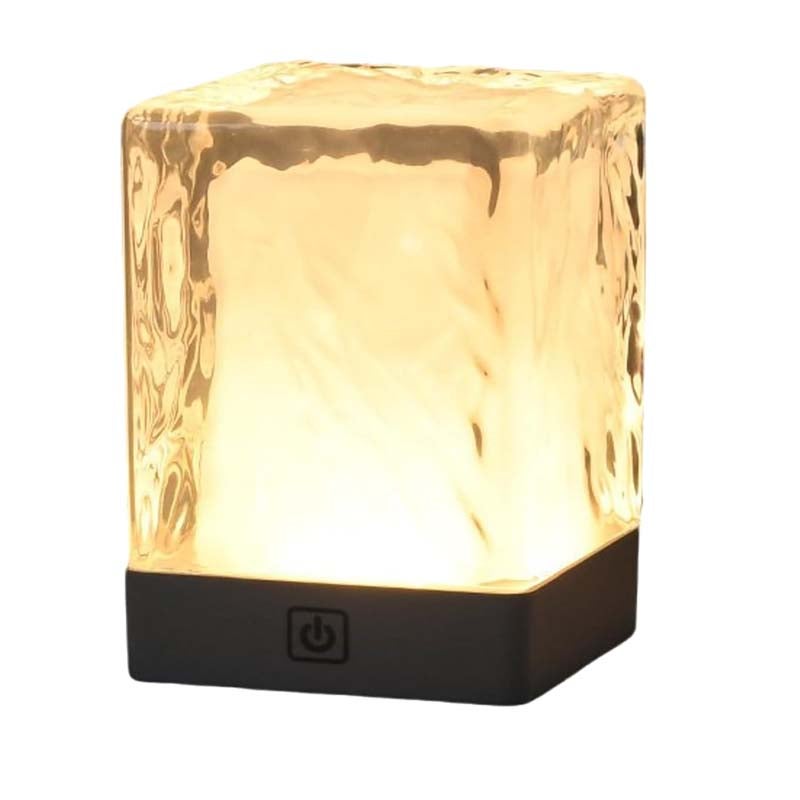 Lampa biurkowa, ładowana przez USB lampa zewnętrzna z krystalicznej żywicy LED ze sterowaniem dotykowym do kempingu / domu / baru, ciepłe światło