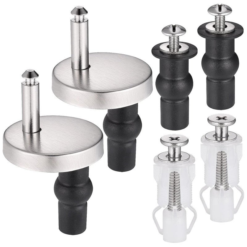 Tavoletta Wc Universale 2 Pezzi Cerniere Tavoletta Wc, Kit Cerniere Tavoletta Wc Acciaio Antiruggine Universali E Paracolpi Super-Soft, Cerniere Del Sedile Del Wc Per Montaggio Facile Sedile Wc