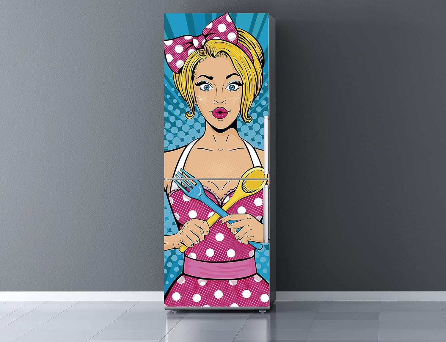 Vinile Adesivo Per Frigorifero Effetto Legno - 185x70 Cm, Design Esclusivo, Personalizza La Cucina
