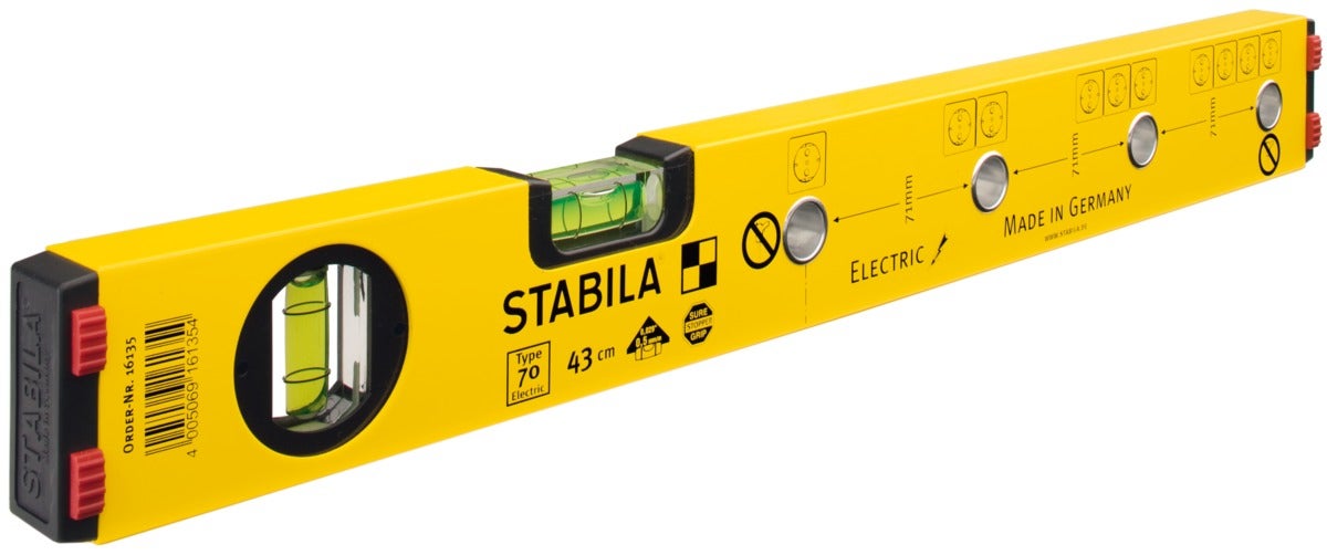 STABILA Poziomnica 70 Electric 43cm Alu.żółta ± 0,5mm/m - 16135