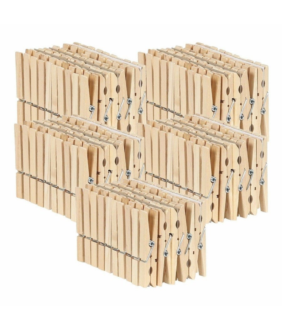 Trade Shop - 60 Mollette Da Bucato In Legno Molletta Panni Per Decorazioni E Fai Da Te - - 3