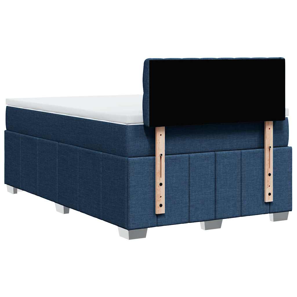 Maison Exclusive - Sommier à lattes de lit avec matelas Bleu 120x200 cm Tissu - 8