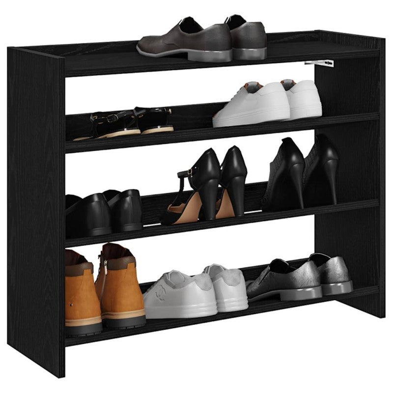 Stojak na buty, czarna, 80x25x62 cm, materiał drewnopochodny vidaXL