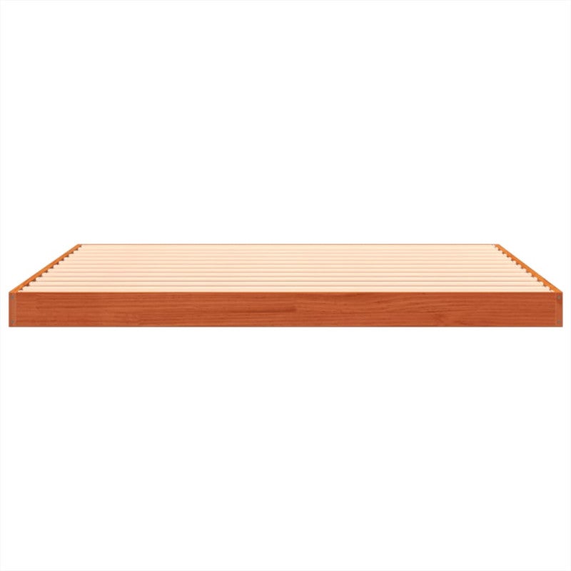 Cadre de lit sans matelas cire marron 140x190cm bois pin massif - 5