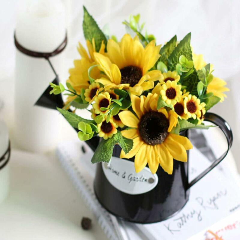 Tournesols Artificiels avec Pot Fleurs Artificielles Décoration Tournesols Fleurs en Plastique Tournesols Fleurs Artificielles Décoration pour Salon - 6