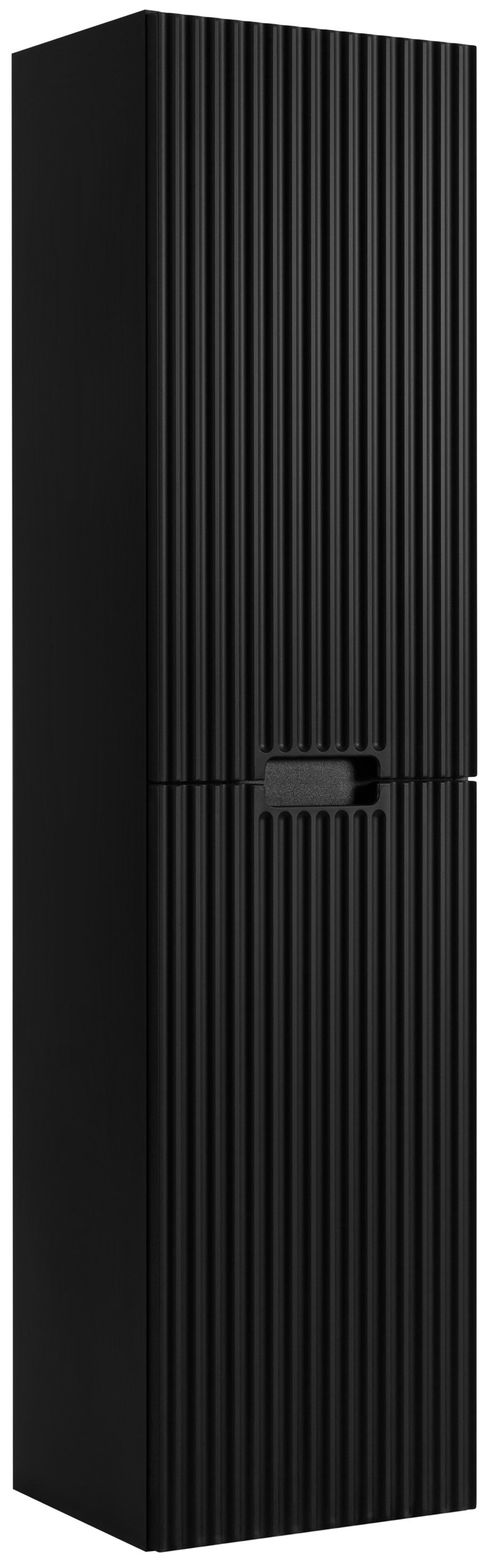 Słupek łazienkowy VENA 136 cm czarny ryflowany front frezowany uchwyt