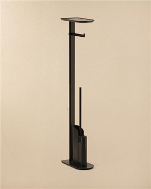 Scopino Per WC Blue Canyon Milano Con Supporto - Flessibile In Plastica, Setole Robuste, Base Drenante Blu