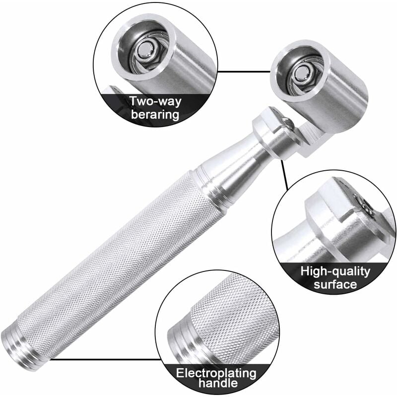 Rodillo de Presión Rodillo de Presión Inoxidable pulgadas Rodillo a Presión Rodillo Presión con Antideslizante Aleación De Aluminio para Mango - 4
