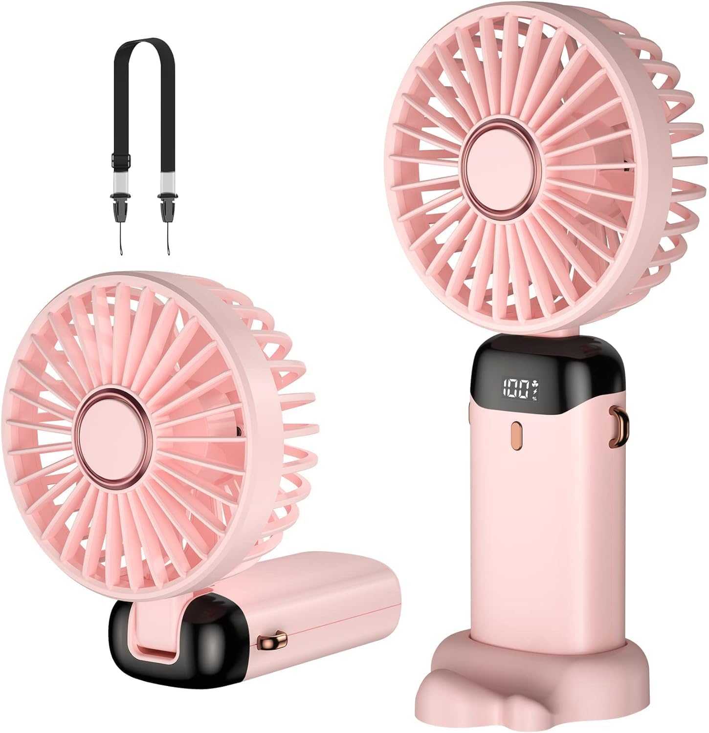 Przenośny wentylator USB (różowy)