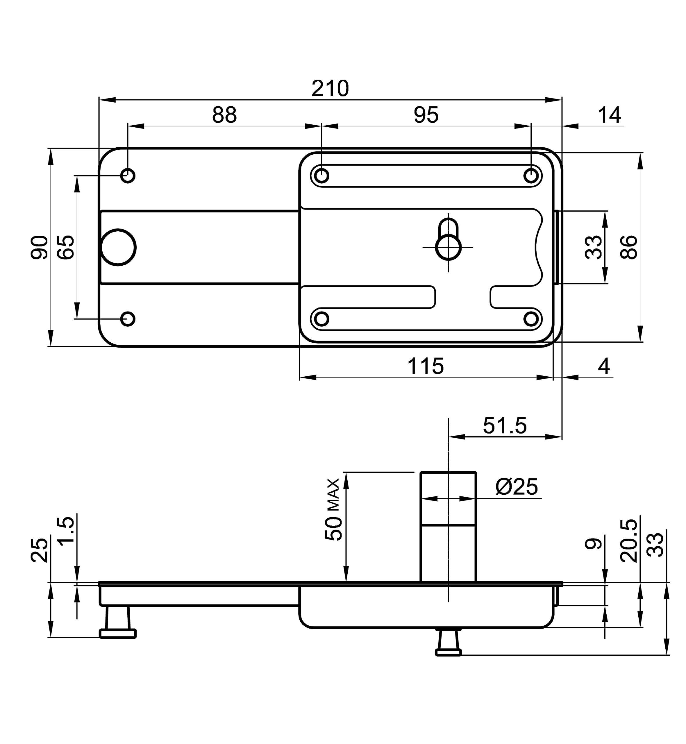 Serratura Yale Ferroglietto Meccanica - Per Porte Legno, Entrata 50mm, Acciaio Verniciato, Include Cilindro E Chiavi - Foto 2