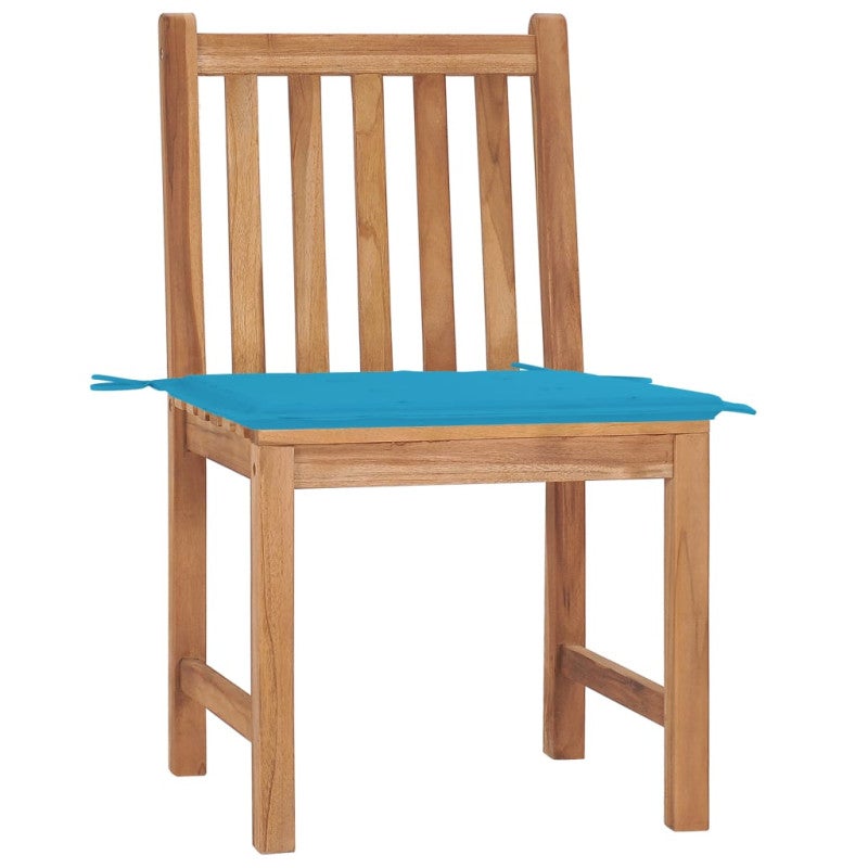 Chaises de jardin lot de 2 avec coussins Bois de teck massif - 2