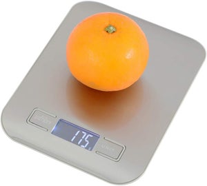 GPISEN Bilancia da Cucina Smart Digitale con Funzione Tare,5kg/11 lbs Professionale Acciaio Inox Alta Precision Bilancia Elettronica per la Casa e la Cucina,Argento,(2 Batteries Incluse