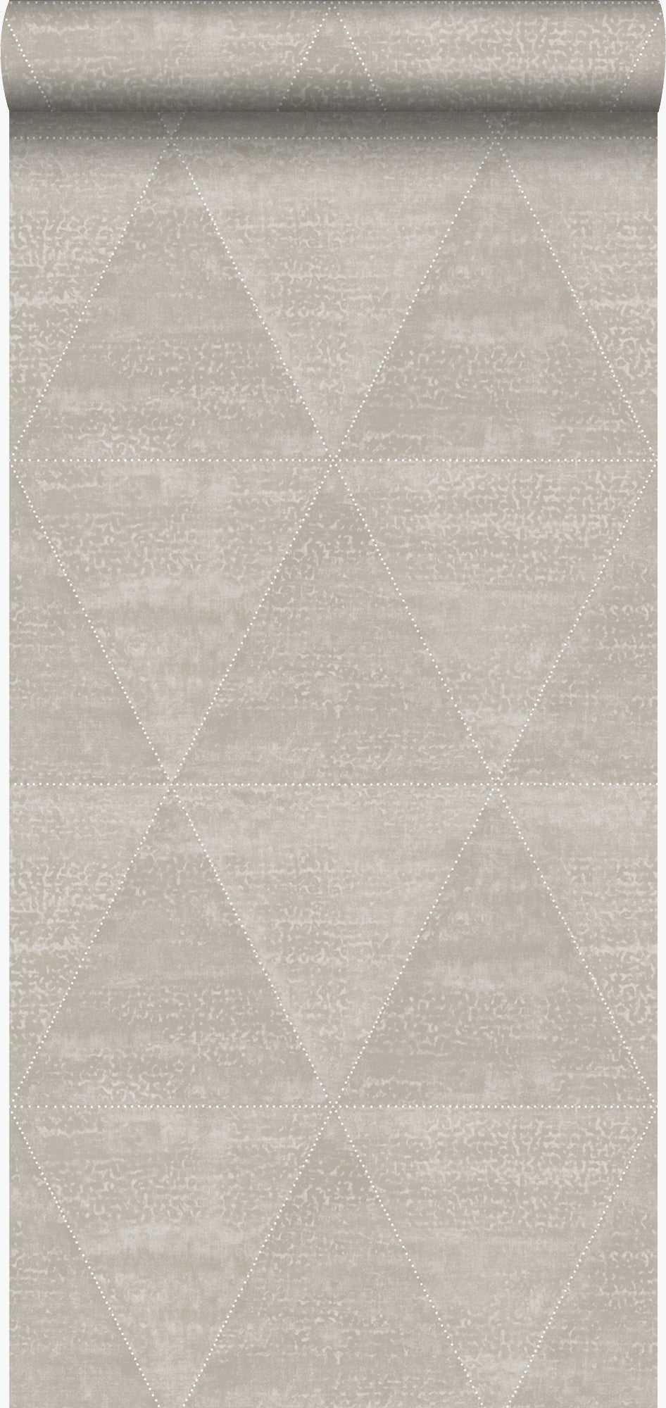 Tapeta metalowe trójkąty ciepłego srebra - 53 cm x 10.05 m - ORIGIN