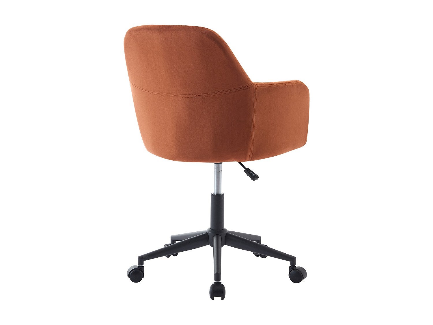 Chaise de bureau - Velours - Terracotta et noir - Hauteur réglable - ELEANA - 7