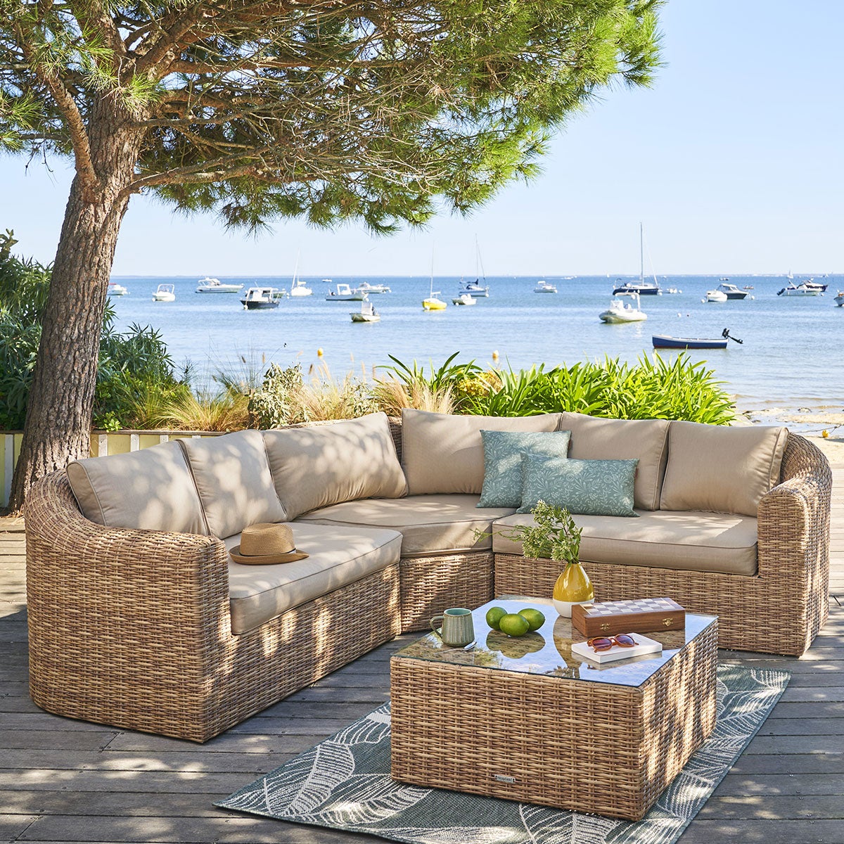 Hesperide  Hespéride, Conjunto De Muebles De Jardín De Esquina Mooréa Savana, 5 Plazas , Leroy Merlin