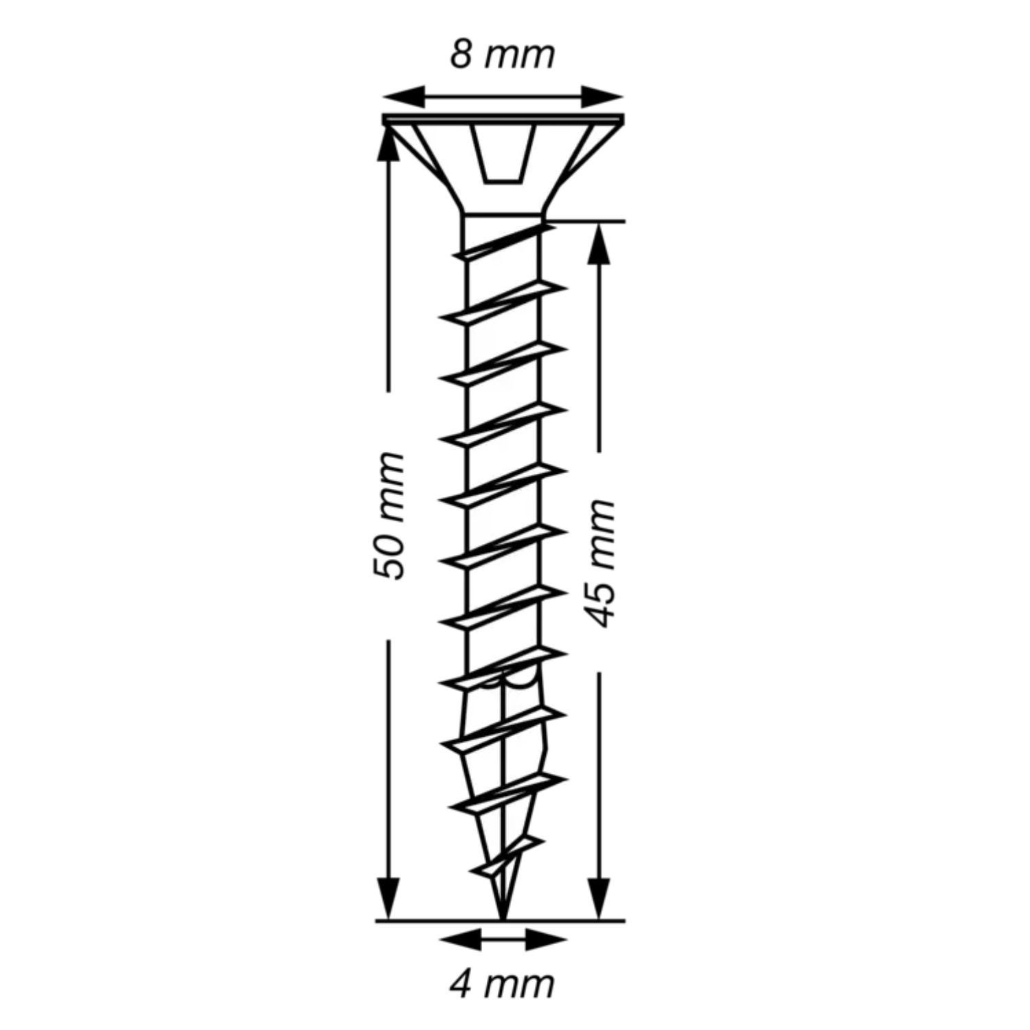 Spax T-STAR PLUS Tête fraisée TORX T20 Inox A2 4X50 Filetage total-1 pièce - 2