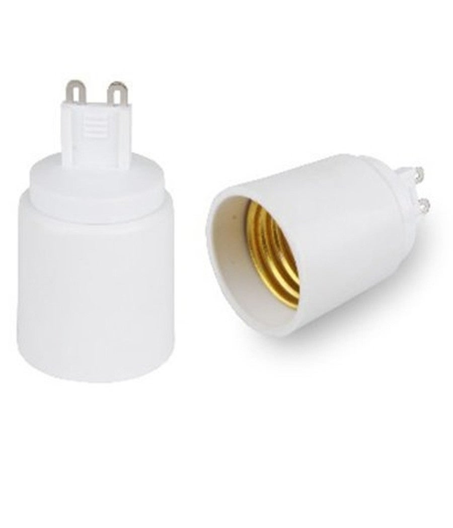 Adattatore A Y Per Lampadine E27 – Da 1 A 2 Attacchi, In Plastica Bianca, Max 40W Per Presa, Per LED E Alogene