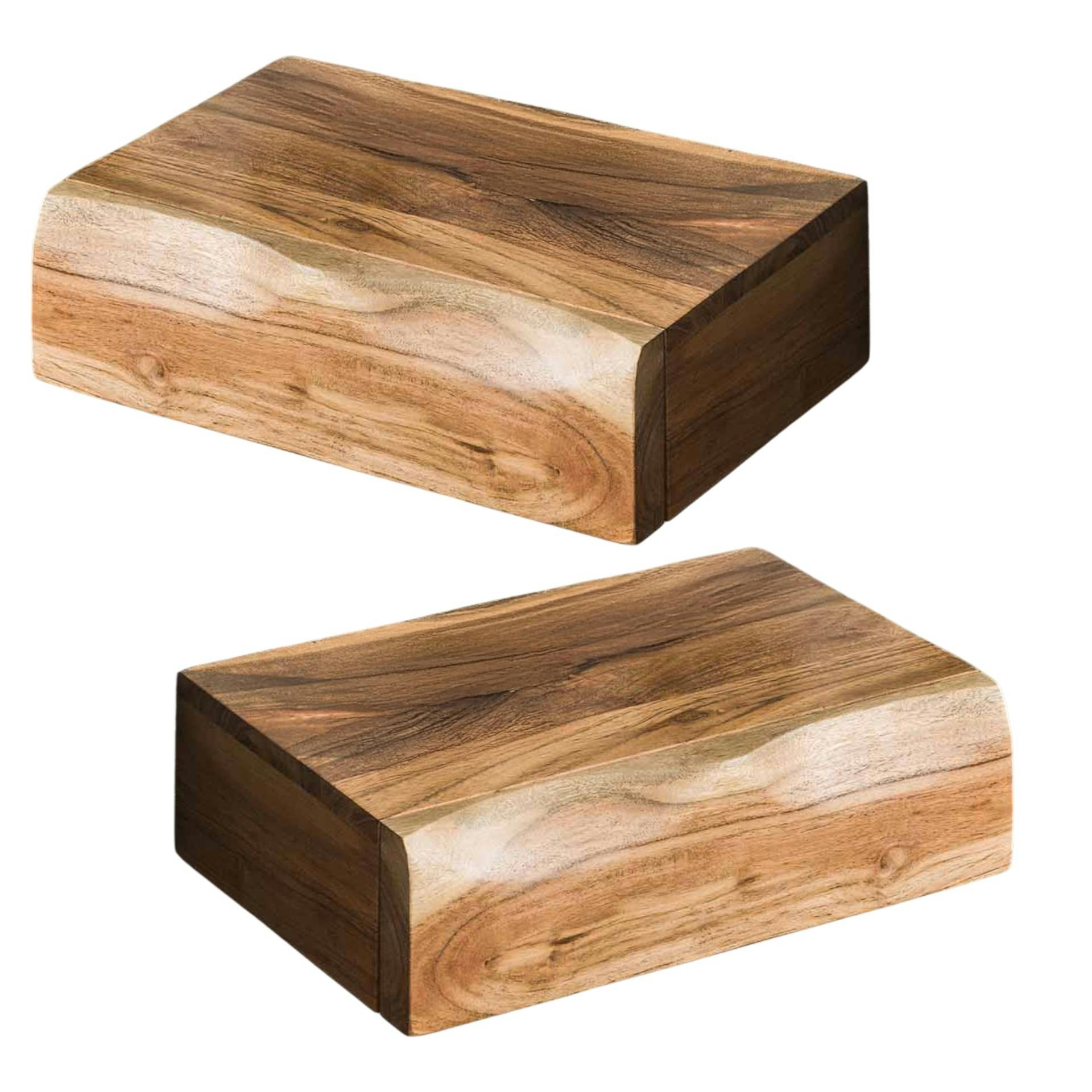 Petite table de chevet murale en bois clair 1 tiroir (lot de 2) MELBOURNE - 3