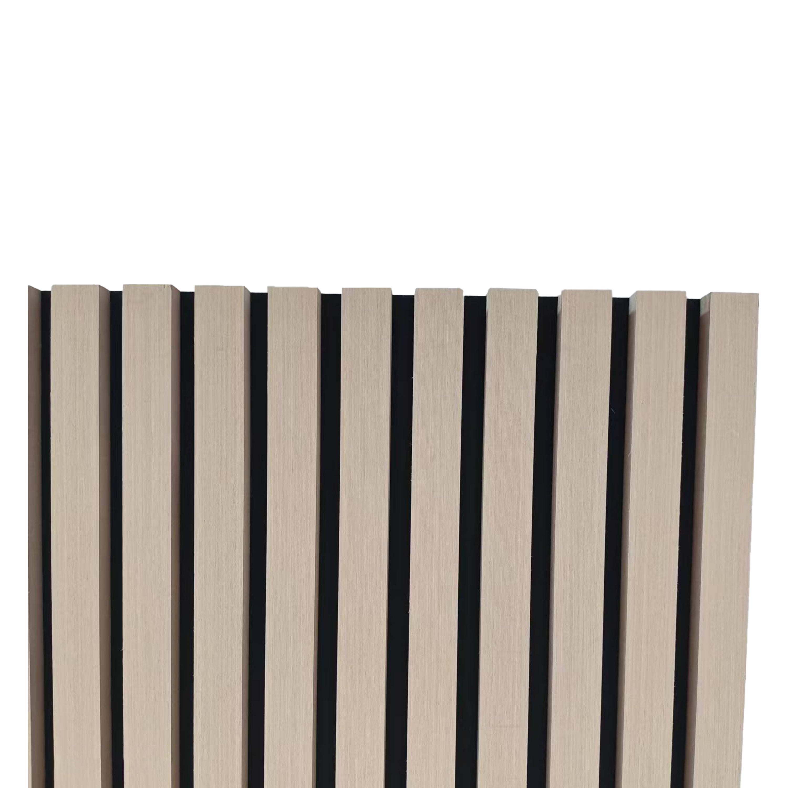 Lot de 3 panneaux muraux acoustiques décoratifs en bois MDF 240 x 60 cm, finition chêne clair, excellente isolation acoustique, installation simple - 6