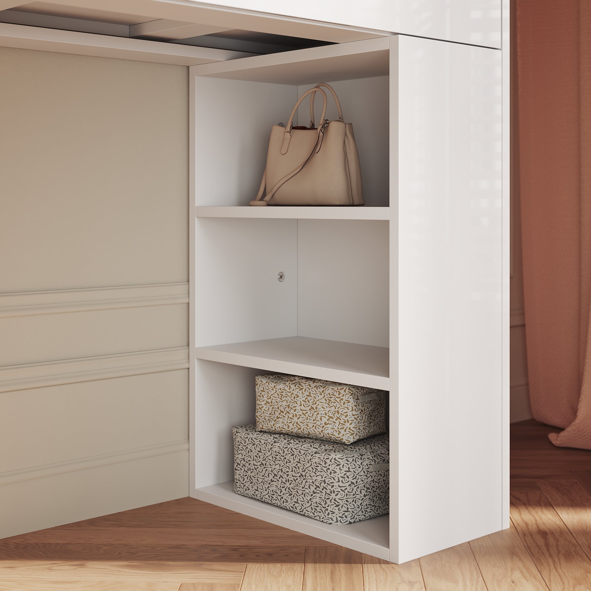 SIRHONA Coiffeuse Blanc Polyvalent avec Grand Espace de Rangement 120*40*77cm - 5