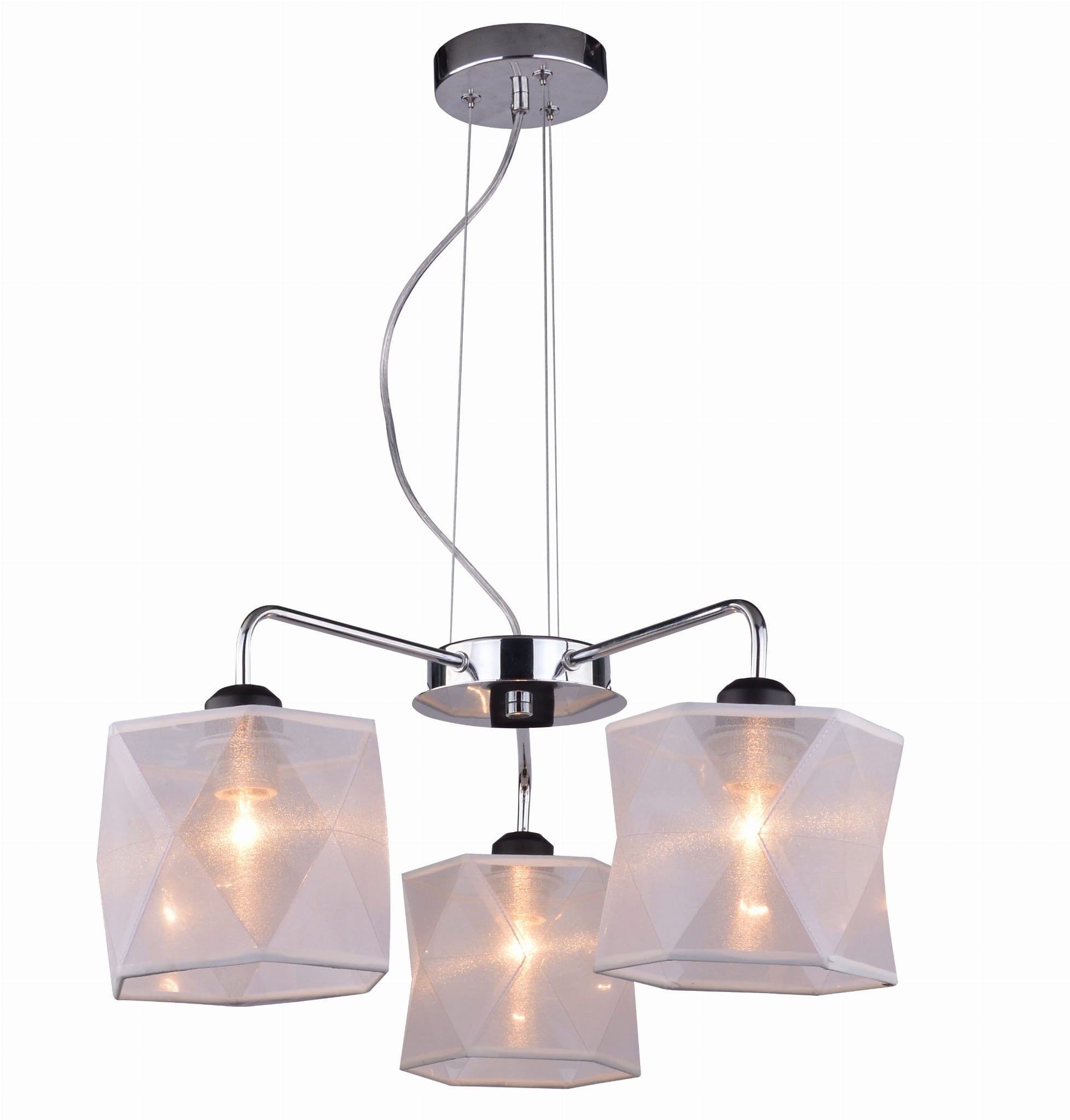 Lampa wisząca Nosja chromowana-biała 3xE27x40W wym: 115 x 58 x 58 cm metal Candellux