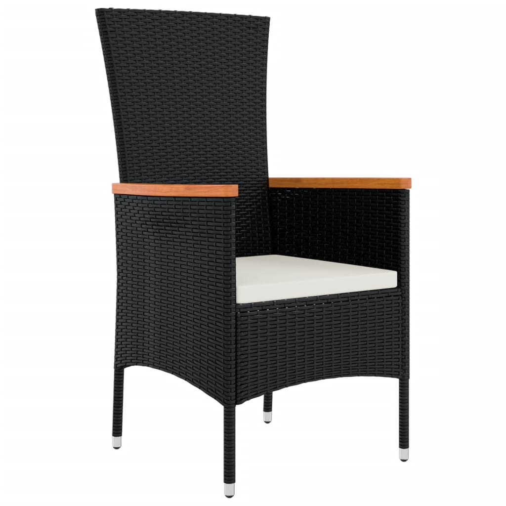 Maison Exclusive - Set da Pranzo da Giardino 5 pz Nero con Cuscini in Polyrattan - 5