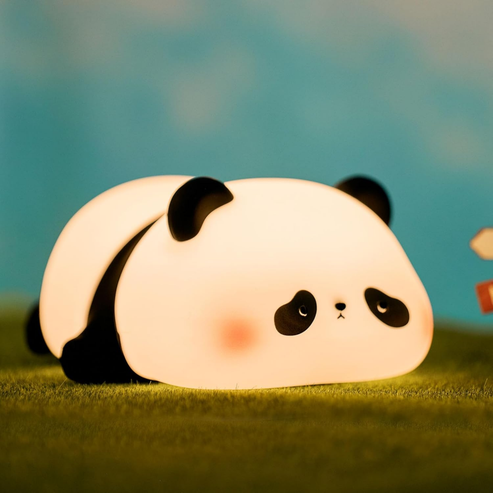 Lampka nocna LED dla dzieci – 3 poziomy jasności – akumulatorowa – z timerem – silikonowa lampa dotykowa Panda