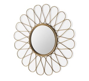 Miroir Mural Doré En Forme D'œil - Design élégant 34 X 22.5 Cm Pour Salon, Chambre, Couloir