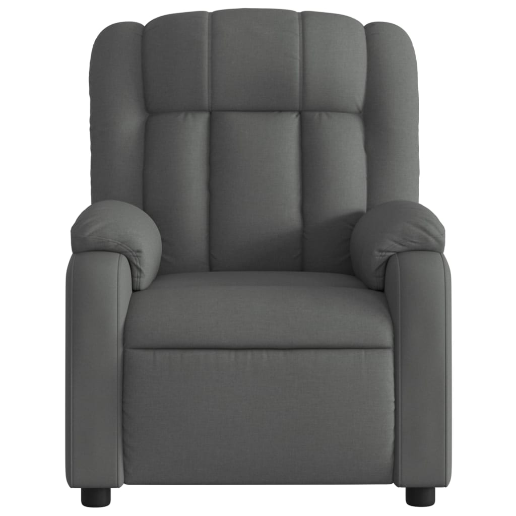 Fauteuil de Salon，Chaise，Fauteuil inclinable de massage gris foncé tissu - 7