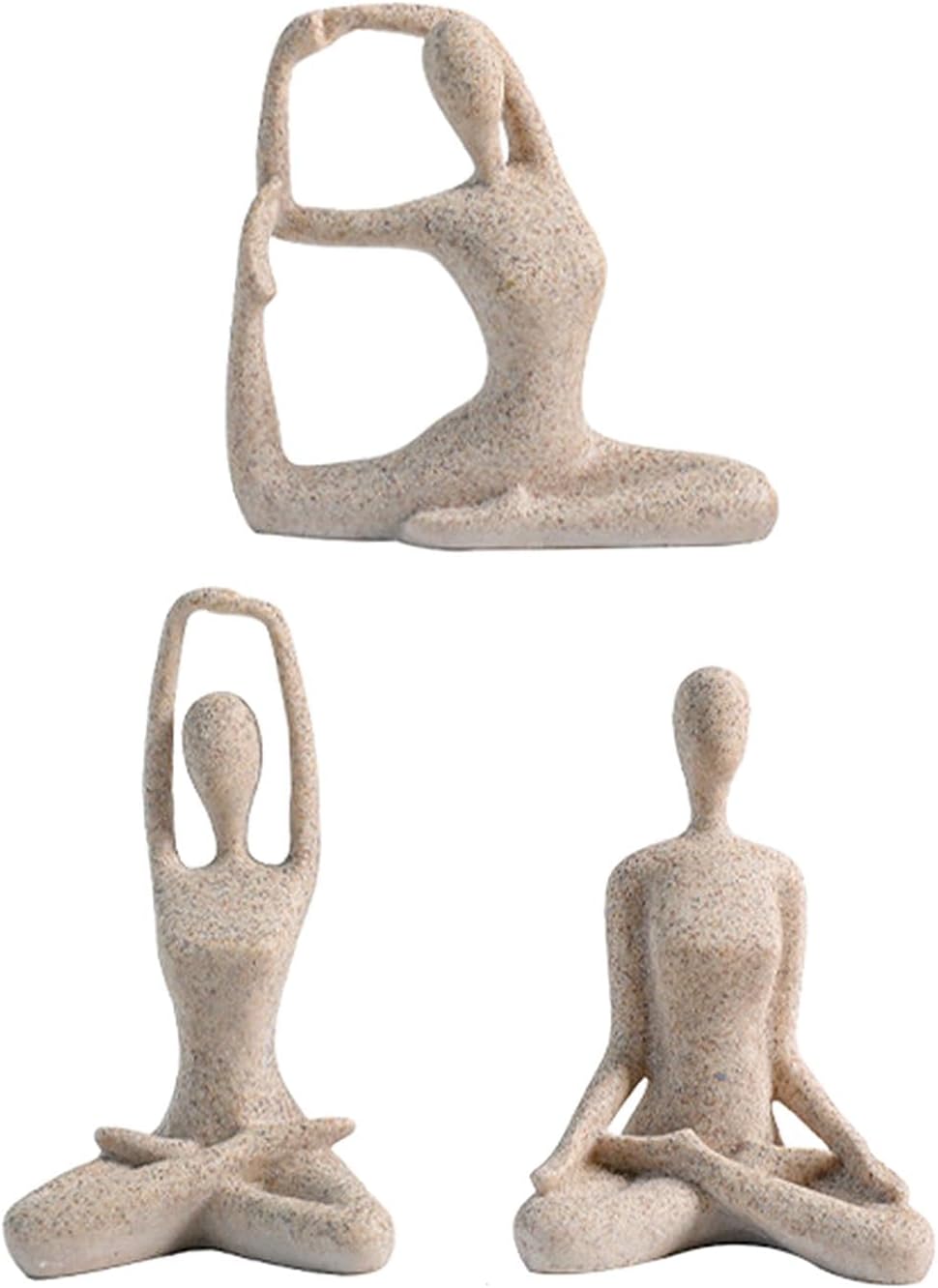DUNAKE Sculpture Design Moderne, Objet Deco A Poser, Statue De Posture De Yoga De Méditation Pour La Maison Décorative Fille Yoga Sculpture Décorations De Table Pour Salle À Manger Salon Bureau Pièce