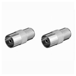 Adattatore antenna TV 75 Presa F - Presa TV 9.5mm metallic