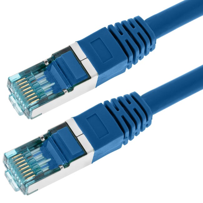 Câble Ethernet Cat 7 50m Blindé S/FTP - Haute Vitesse 10Gbit/s 600MHz, Intérieur Extérieur Imperméable Avec Connecteurs RJ45