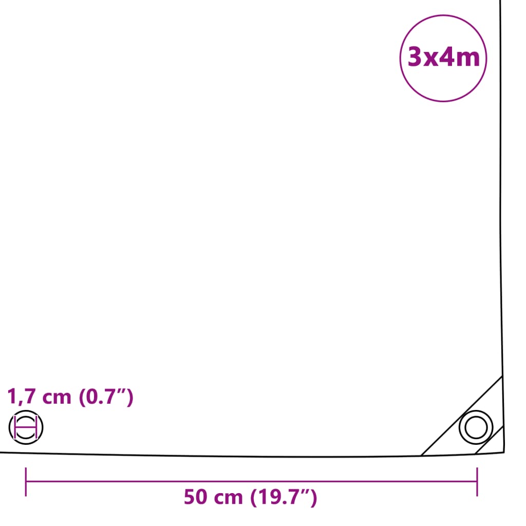 Bâche de protection 650 g/m2 3x4 m blanche - COMFORTXL - 6
