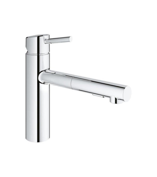 GROHE Mitigeur évier Concetto 30273001 -Bec moulé pivotant médium-Rotation 100°-Douchette extractible-Limiteur de températu