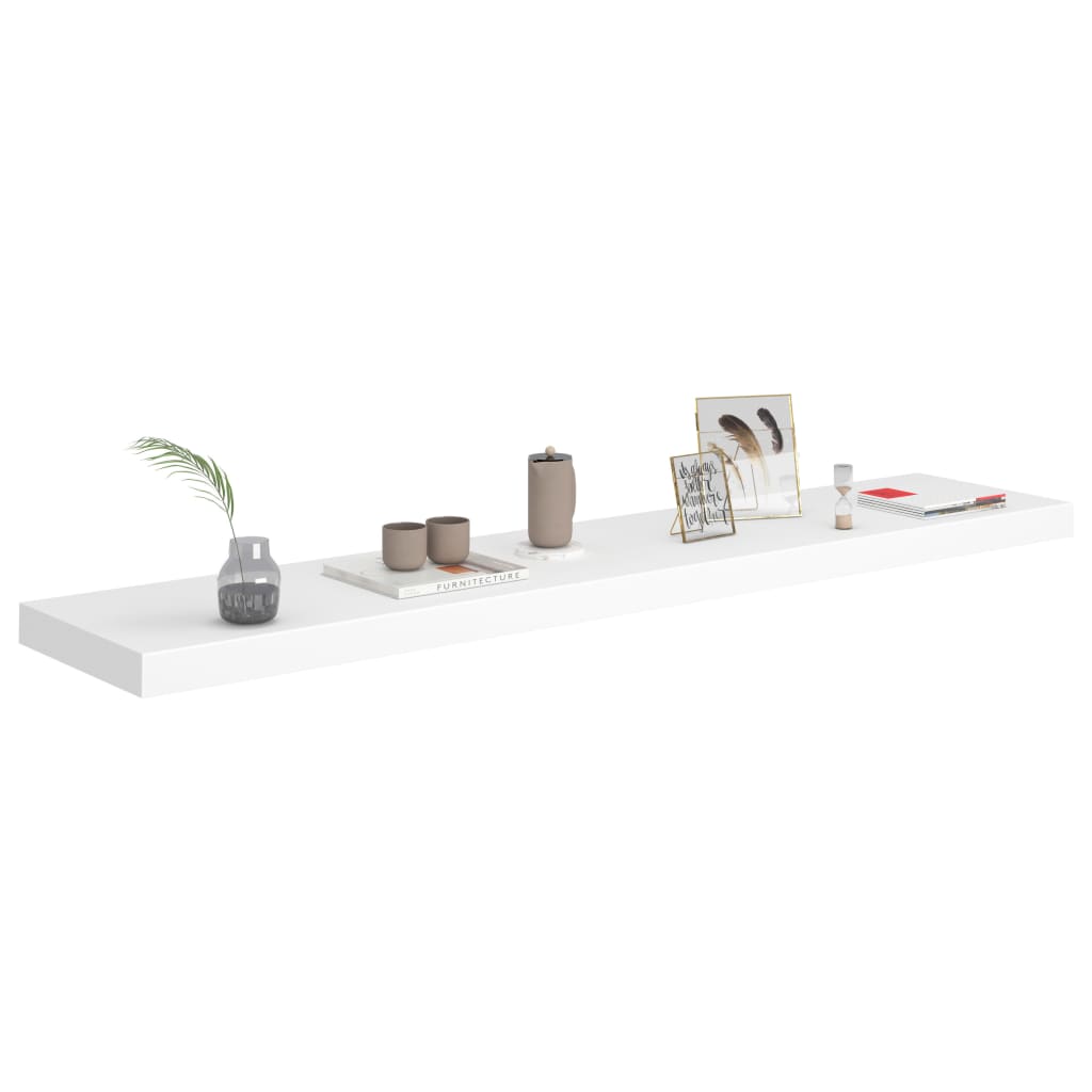 étagères murales flottantes 2 pcs blanc 120x23,5x3,8 cm MDF - 7