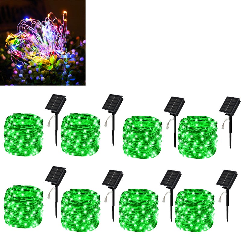 Sztuk łącznie diod LED wodoodporna zewnętrzna lampa solarna trybów zewnętrzny solarny drucik miedziany Fairy Tale Light do dekoracji patio zielona