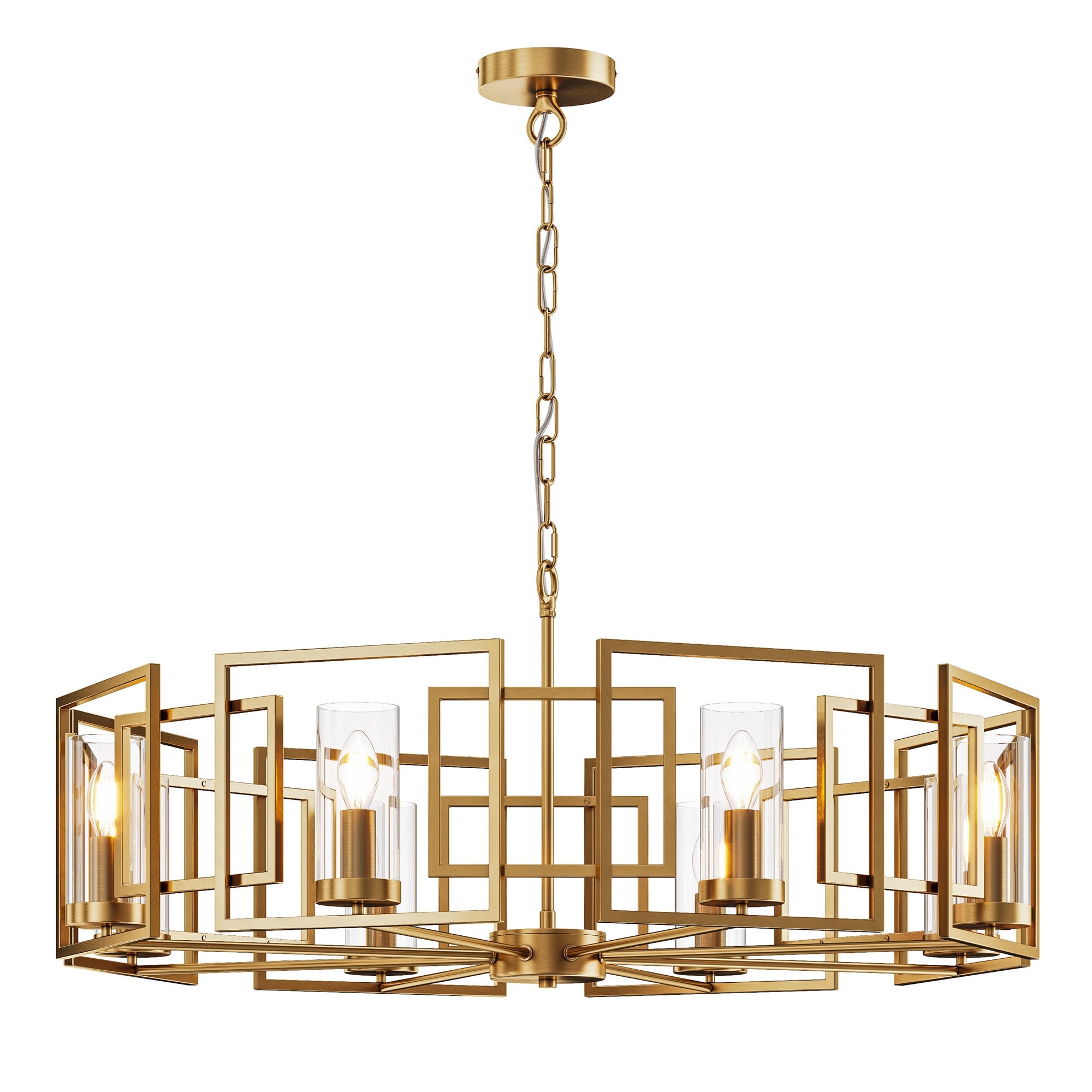 Lampa wisząca Bowi mosiężno-złota 8xE14x40W styl klasyczny wym: 143,5 x 87,5 x 87,5 cm metal Maytoni