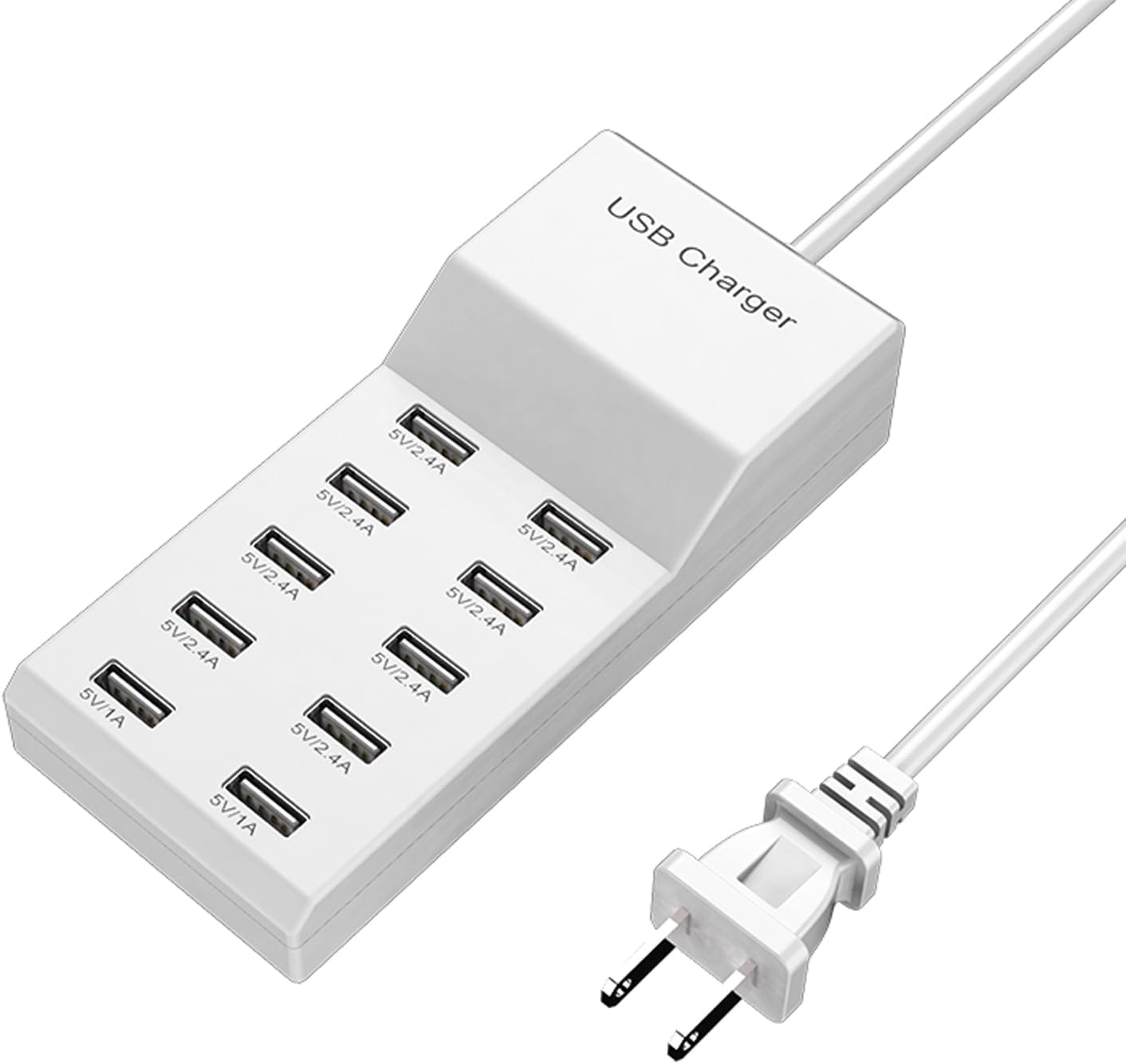 Wieloportowa ładowarka USB – stacja ładowania USB 50 W – 10-portowy zasilacz USB, zasilacz USB, koncentrator USB, kompatybilne gniazdo USB